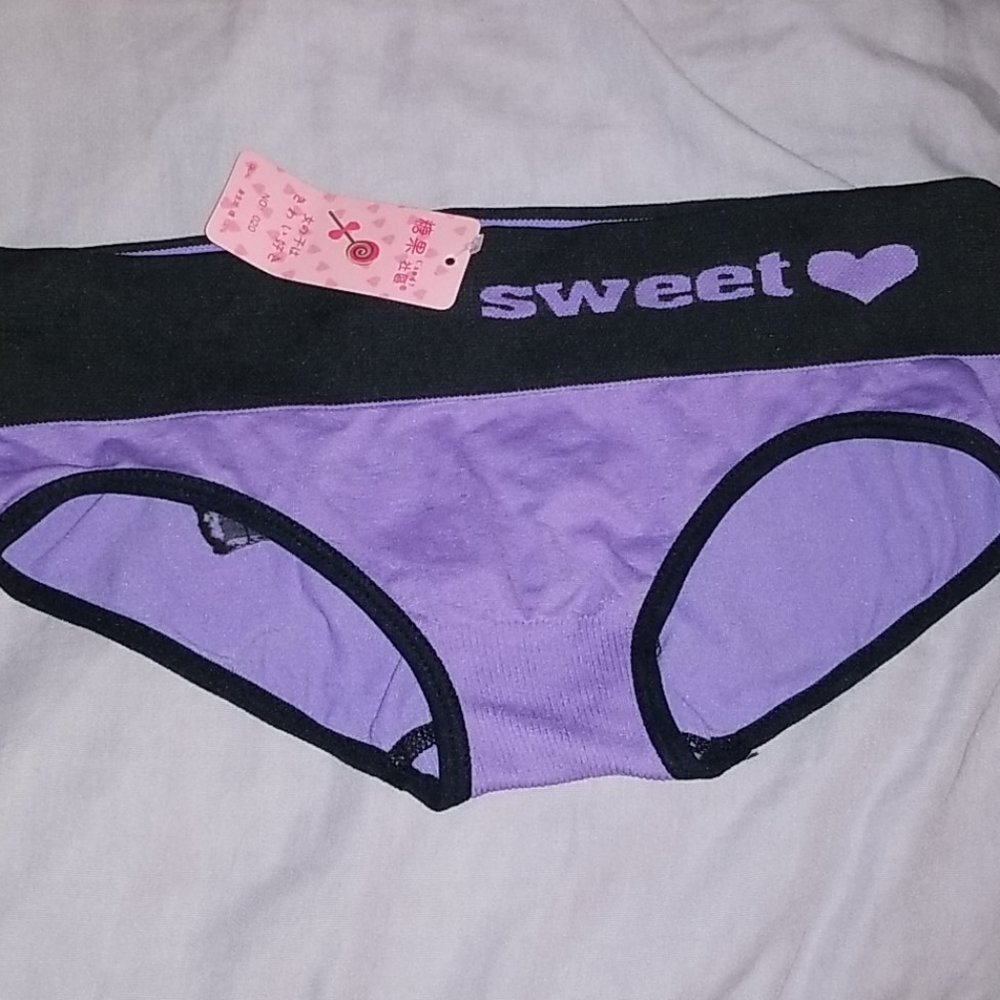 Purple and black underwear one size